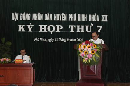 Kỳ họp thứ 7 - HĐND huyện Phú Ninh khoá XII thông qua 5 nghị quyết